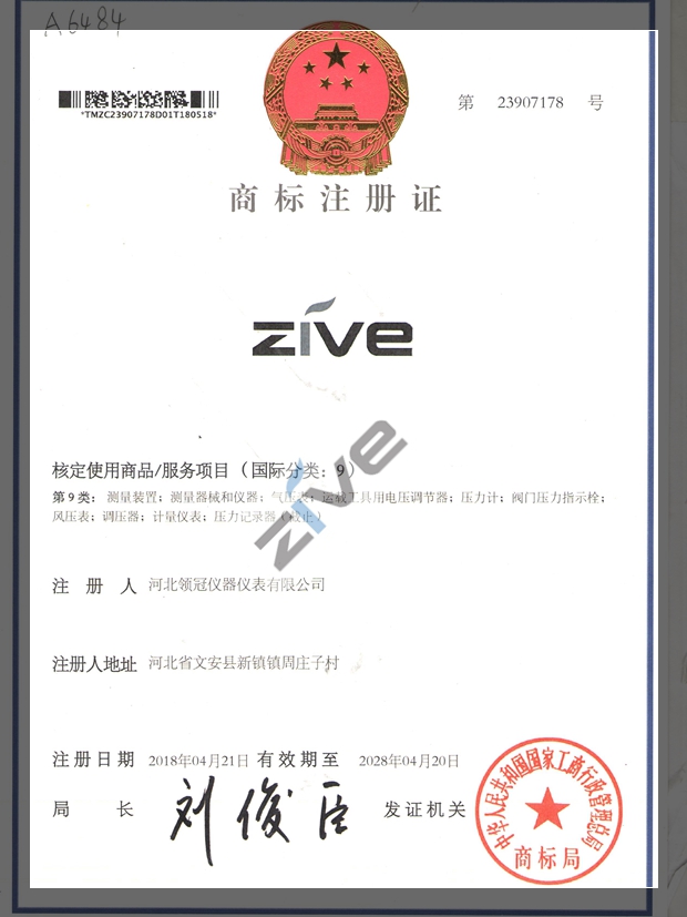 河北領(lǐng)冠ZIVE商標